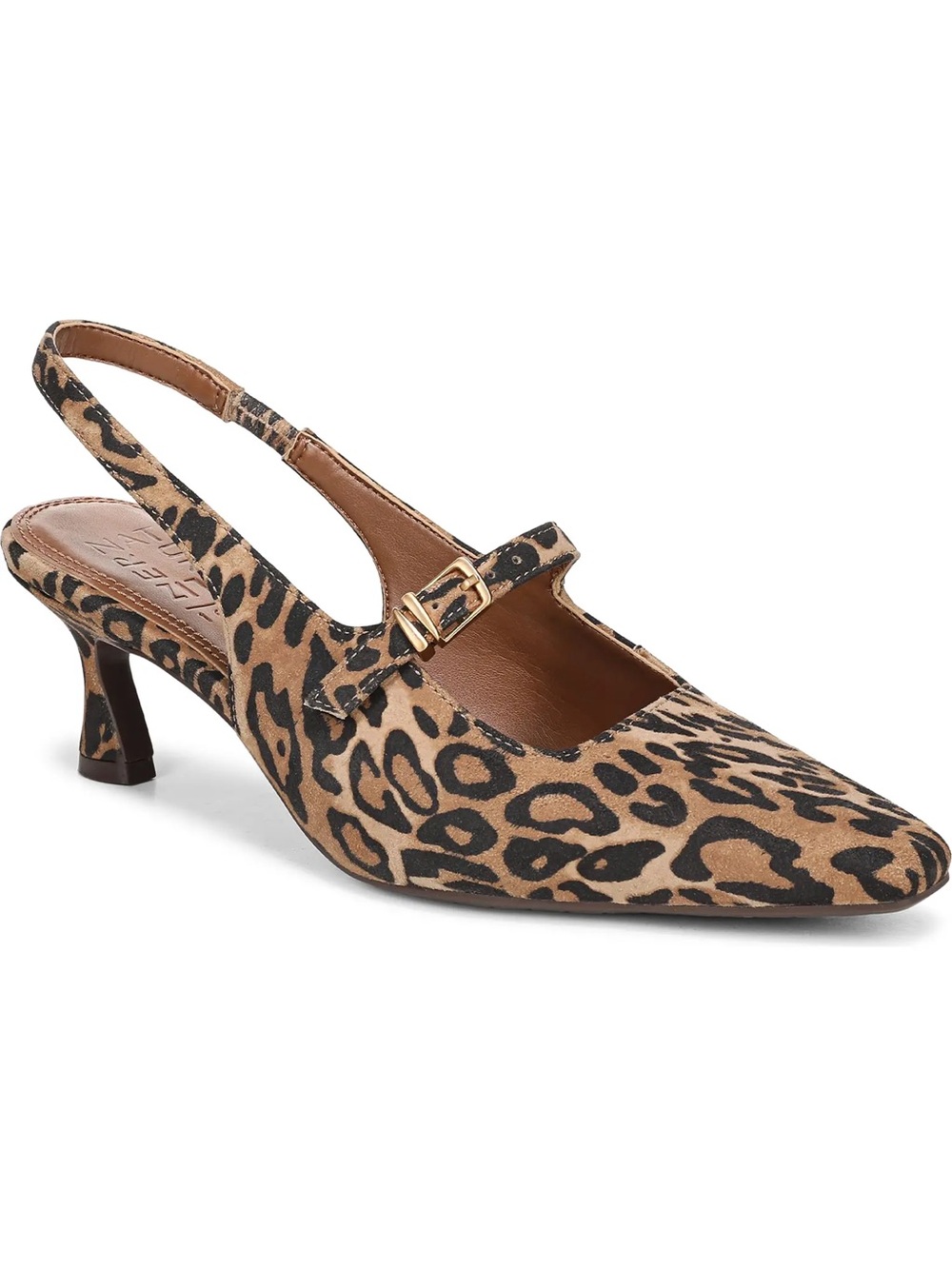Naturalizer Leopard-Print Slingback Mary Jane Kitten Heel in Tan and Black - Picture 1 of 7